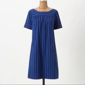 Anthropologie HD In Paris Blue Striped Dress  - Size 2